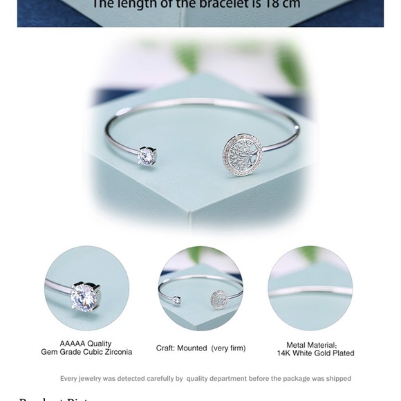 NIB 14 kt white gold Tree of Life Bracelet - Picture 4 of 4